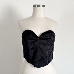 NWT H&M black strapless corset style top - size M